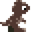 a walking animation of a pixel art style baby dinosaur. Its spots change only slightly.
