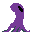 a walking animation of a pixel art style squid