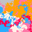 orange, red, pink, white, gray, and blue pixels