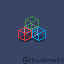 isometric, shiny pixel art cubes