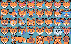 pixel art emoji that look like foxes